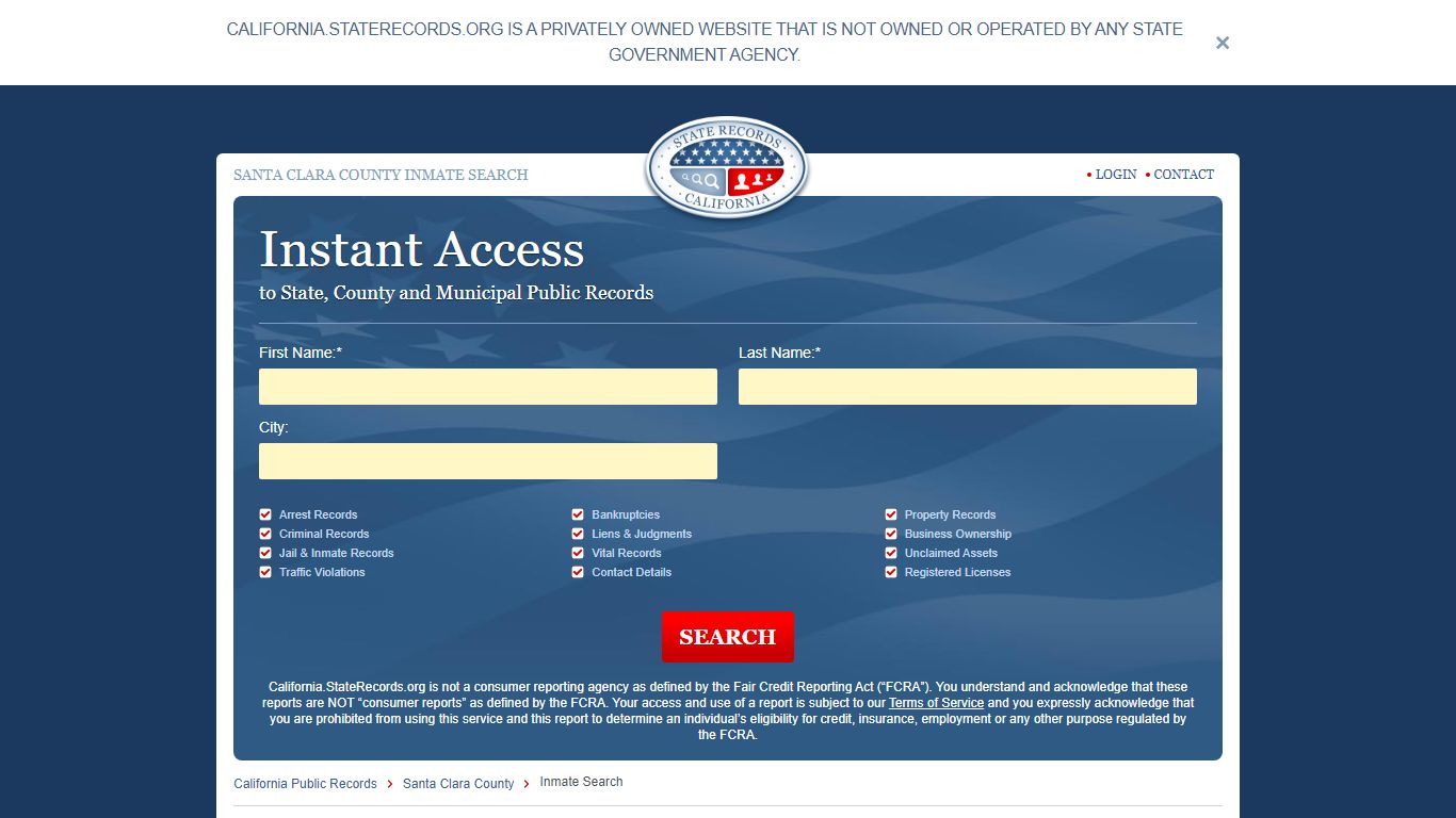 Santa Clara County, California Inmate Search | StateRecords.org